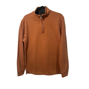 ARROW Size M Half-Zip Orange Pullover Sweater